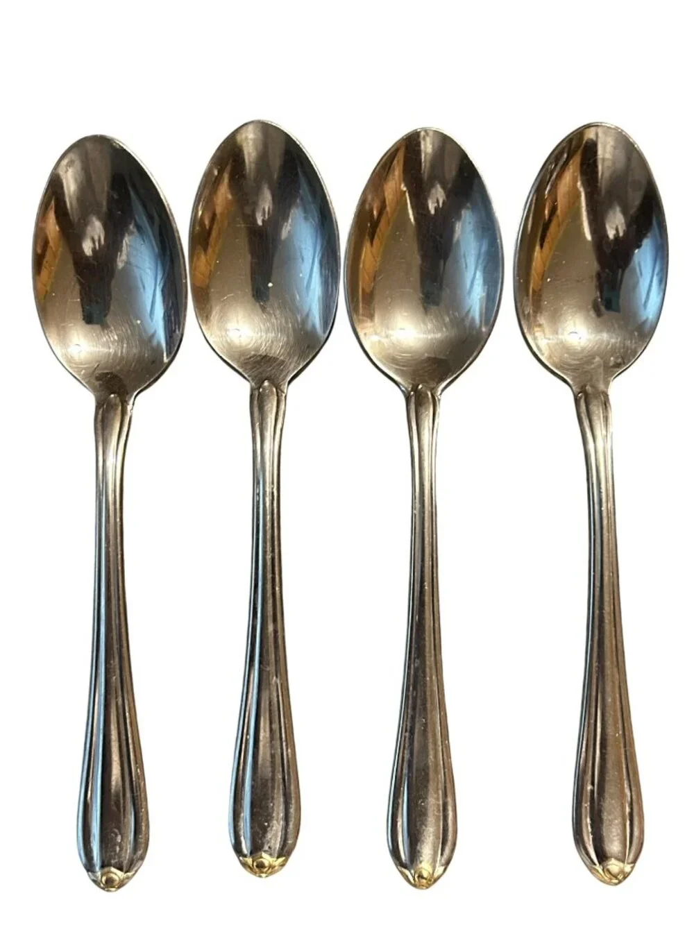 Gorham Silver Golden Melon Bud Tablespoons Stainless With Gold Accents Set Of 4